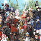 A crowd of Final Fantasy XIV characters in a screenshot from Square Enix.